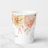 Elegant Boho Chic Floral Vrijgezellenfeest Party Papieren Bekers (Rechts)