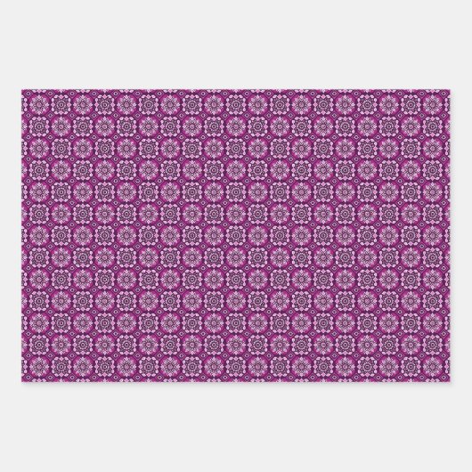 Elegant Boho Chic geometrisch bloemenpatroon Inpakpapier Vel (Voorkant 3)