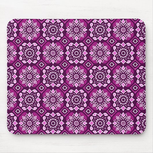 Elegant Boho Chic geometrisch bloemenpatroon Muismat (Voorkant)
