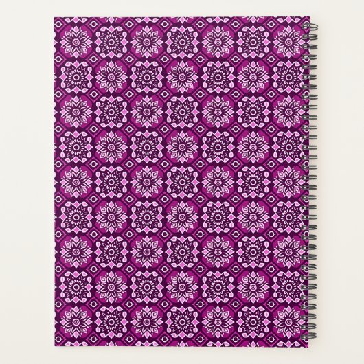 Elegant Boho Chic geometrisch bloemenpatroon Planner (Achterkant)