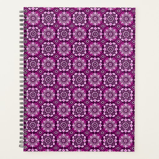 Elegant Boho Chic geometrisch bloemenpatroon Planner (Voorkant)