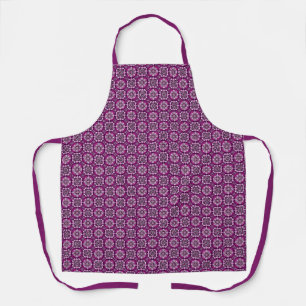 Elegant Boho Chic geometrisch bloemenpatroon Schort