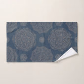 Elegant Boho Chic Mandala Gold Navy Blue Pattern Bad Handdoek (Handdoek)