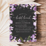 Elegant Boho Chic Paarse Bridal Brunch Shower Kaart<br><div class="desc">Deze elegante uitnodiging van ons Lila Lavender Floral collectie kenmerkt schattige bloemen in stoffige lila-lavender tonen met delicaat groen,  in combinatie met een klassiek modern script lettertype. Ideaal voor voorjaar,  zomer en herfst feestjes!</div>