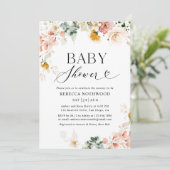 Elegant Boho Chic Waterverf Baby shower Kaart (Staand voorkant)