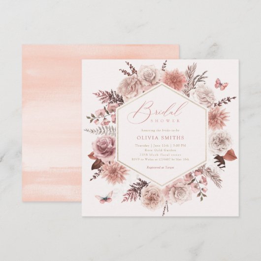 Elegant Boho Chic Waterverf Floral Vrijgezellenfee Kaart (Voorkant / Achterkant)