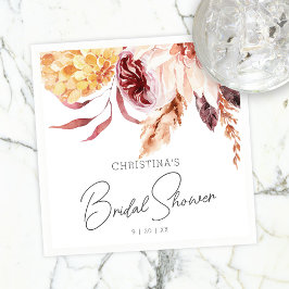 Elegant Boho Chic Waterverf Floral Vrijgezellenfee Servet