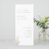Elegant Boho Chic Wilde Bloemen Huwelijksprogramma (Staand voorkant)