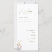 Elegant Boho Chic Wilde Bloemen Huwelijksprogramma (Voorkant)