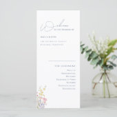Elegant Boho Chic Wilde Bloemen Huwelijksprogramma (Staand voorkant)