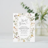 Elegant Boho Chic Wildflower Floral Vrijgezellenfe Briefkaart (Staand voorkant)