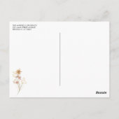 Elegant Boho Chic Wildflower Floral Vrijgezellenfe Briefkaart (Achterkant)