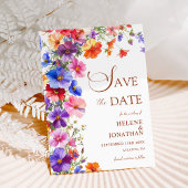 Elegant Boho Chic Wildflower Garden Wedding Save The Date
