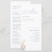 Elegant Boho Chic Wildflowers Wedding Program (Voorkant / Achterkant)