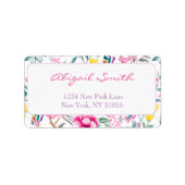 Elegant, Boho chique bloemen Etiket (Voorkant)