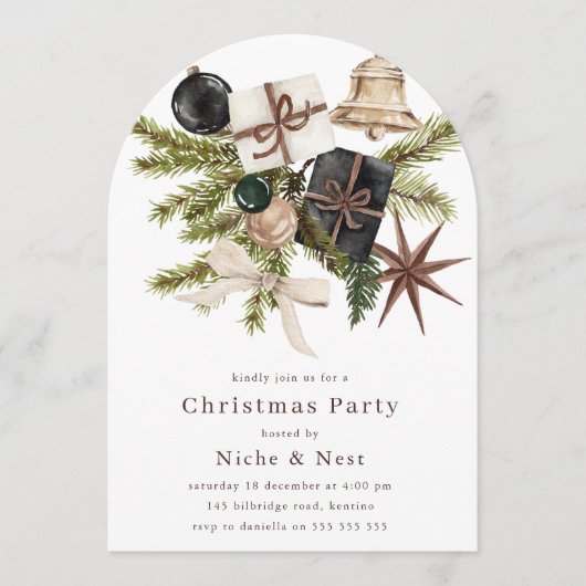 Elegant Boho Christmas Corporate Party Kaart (Voorkant)