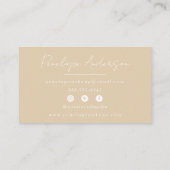 Elegant Boho Cream Neutraal Chique Minimalistisch  Visitekaartje (Achterkant)