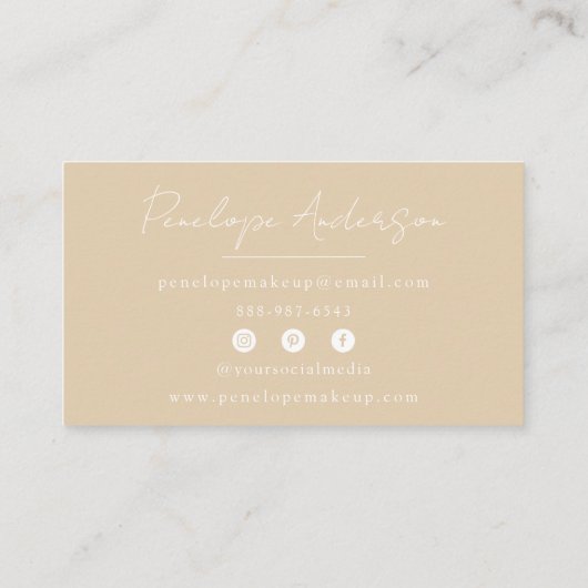 Elegant Boho Cream Neutraal Chique Minimalistisch  Visitekaartje (Achterkant)