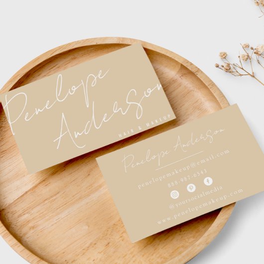 Elegant Boho Cream Neutraal Chique Minimalistisch  Visitekaartje