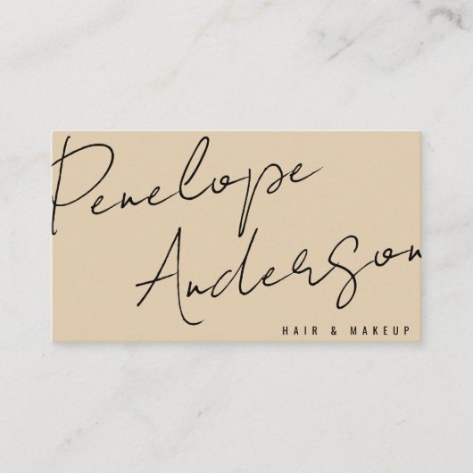 Elegant Boho Cream Neutraal Chique Minimalistisch Visitekaartje (Voorkant)