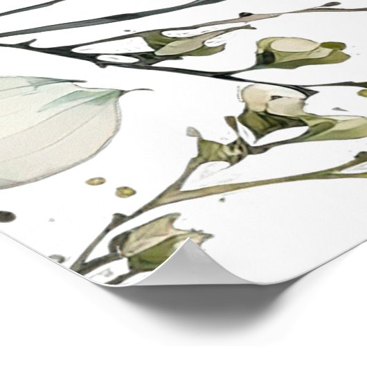 Elegant Boho Cute Wildflower Floral bruiloft Poster (Hoek)