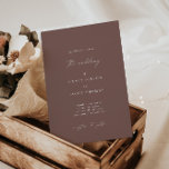 Elegant Boho Dark Mauve Wedding Invitation Kaart<br><div class="desc">Deze eenvoudige en elegante uitnodiging is perfect voor een moderne bruiloft. Het ontwerp is voorzien van een handgeschreven lettertype en een modern, minimalistisch ontwerp. Ontworpen om te coördineren met voor het Collectie van de Uitnodiging van de Weddenschap "ETHEREAL". Klik op 'Personaliseren' als je je namen, trouwlocatie en datum en andere...</div>