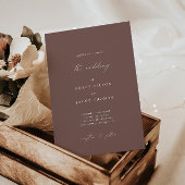 Elegant Boho Dark Mauve Wedding Invitation Kaart