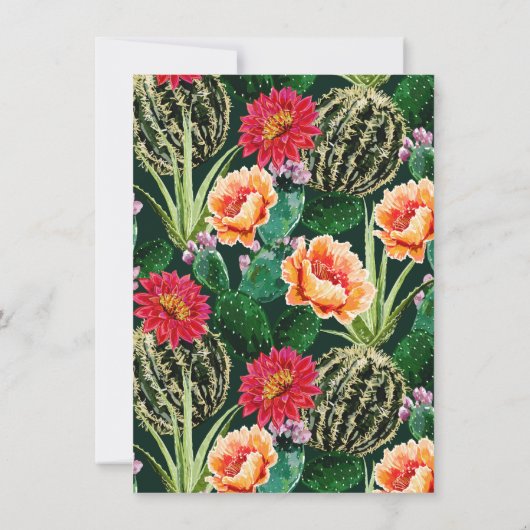 Elegant Boho Desert Cactus & Flowers Vrijgezellenf Kaart (Achterkant)
