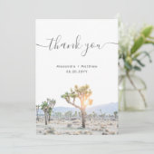 Elegant Boho Desert Greenery Joshua Tree Wedding Bedankkaart (Staand voorkant)