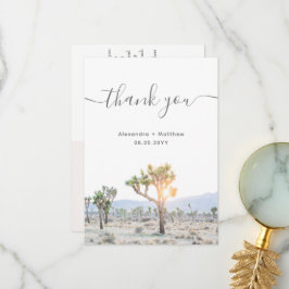 Elegant Boho Desert Greenery Joshua Tree Wedding Bedankkaart