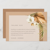 Elegant Boho droogde de palm in de Floral Arch Wed Bedankkaart (Voorkant / Achterkant)