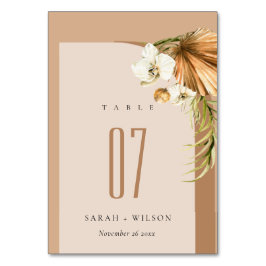 Elegant Boho Dry Palm Rust Floral Arch Wedding Kaart