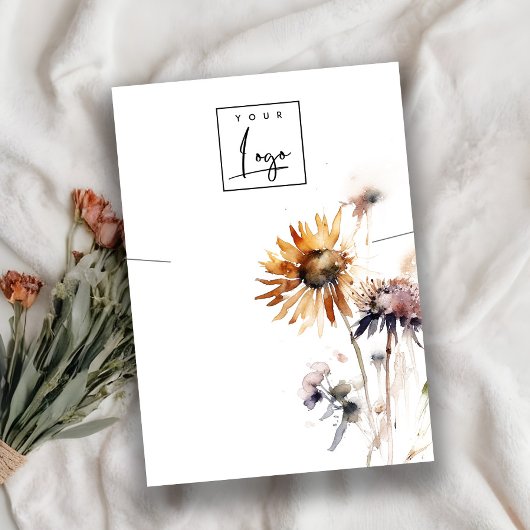 Elegant Boho Dry Wildflower Ketting Logo Display Visitekaartje