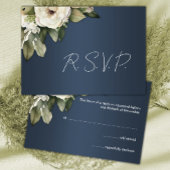 Elegant Boho Dusty Blue en Rozen bruiloft RSVP