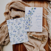 Elegant Boho Dusty Blue Wildflower Vrijgezellenfee Kaart