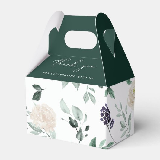 Elegant Boho Emerald groen bladeren bruiloft Bedankdoosjes (Achterkant)