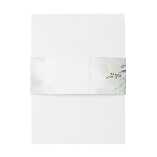 Elegant Boho Eucalyptus groen faux goud lijst Uitnodigingen Wikkel (Achterkant Voorbeeld)