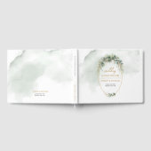 Elegant boho eucalyptus groen goud lijst gastenboek (Volledig)