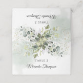 Elegant boho eucalyptus groen goud lijst plaatskaartje (Buitenkant ongevouwen)