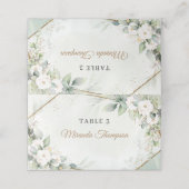 Elegant boho eucalyptus groen goud lijst plaatskaartje (Buitenkant ongevouwen)