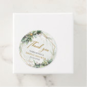 Elegant boho eucalyptus groen vrijgezellenfeest bedankjes labels (In situ)