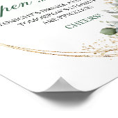 Elegant Boho Eucalyptus Open Bar Huwelijksbord Poster (Hoek)