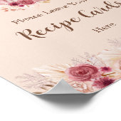 Elegant Boho Fall Leave Your Recipe Card Here Poster (Hoek)