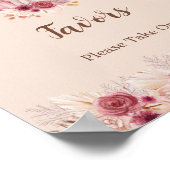 Elegant Boho Fall Pumpkin Favors Please Take One Poster (Hoek)