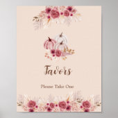 Elegant Boho Fall Pumpkin Favors Please Take One Poster (Voorkant)