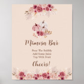 Elegant Boho Fall Pumpkin Mimosa Bar Poster (Voorkant)