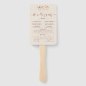 Elegant Boho Fall Wildflower Wedding Ceremony Handwaaier (Achterkant)