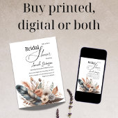 Elegant Boho Feather Floral Vrijgezellenfeest Kaart