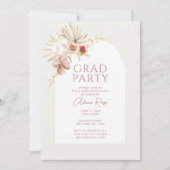 Elegant Boho Floral Afstudeerder Party Invitation Feestdagenkaart (Voorkant)