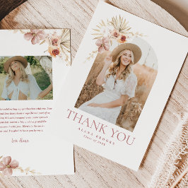 Elegant Boho Floral | Afstuderen bedankpas Bedankkaart